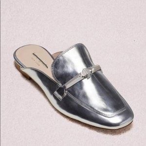 Kate Spade NY Laura Mules/Slides in Silver- NEW